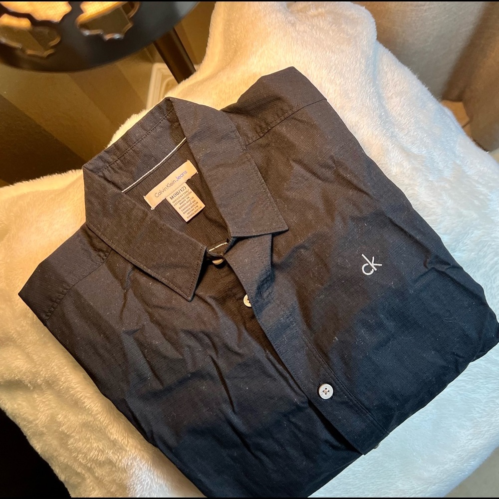 Calvin Klein Jeans|Black Boys Button Down Shirt|100% Cotton |Size:M 10/12
